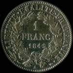 Pièce de 1 franc Cérès 1849A - revers