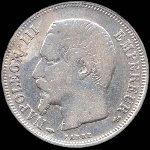 Pièce de 1 franc Napoléon III Empereur tête nue - Empire français - 1857A - avers
