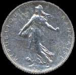 Pièce de 1 franc Semeuse - République française - Liberté Egalité Fraternité - 1916 - avers
