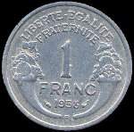 Pièce de 1 franc Morlon République française - Liberté Egalité Fraternité - 1958B - revers