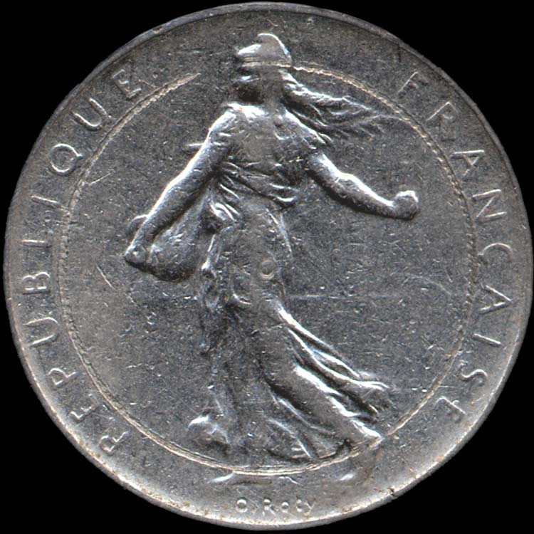 Variante de 1 franc Semeuse 1961 avec cercle intrieur au revers