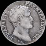 Pièce de 1 franc Bonaparte Premier Consul - République française - 1812A - avers