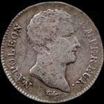 Pièce de 1 franc Napoléon Empereur tête nue - République française - An 12A - avers