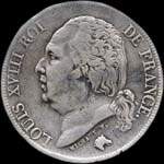 Pièce de 2 francs Louis XVIII Roi de France 1817K - avers
