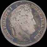 Pièce de 2 francs Louis-Philippe I Roi des français 1842W - avers