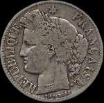 Pièce de 2 francs Cérès 1870K - République française - avers