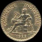 Pièce de 2 francs Chambres de Commerce de France 1922 - Commerce Industrie - avers
