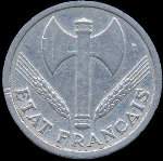 Pièce de 2 francs Bazor 1943 - Etat français - Travail Famille Patrie - avers