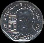 Pièce de 2 francs Louis Pasteur 1822-1895 1995 - République française - avers