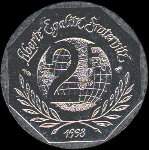 Pièce de 2 francs Déclaration Universelle des Droits de l'Homme 1948-1998 - République française - revers