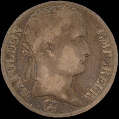 Faux d'époque en bronze de 5 francs 1813A - avers