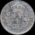 Pièce de 5 francs Louis XVIII Roi de France buste habillé 1814M - revers