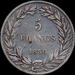 Pi�ce de 5 francs Louis-Philippe Roi des fran�ais t�te nue 1830A (vari�t� sans I) - revers