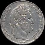Pi�ce de 5 francs Louis-Philippe I Roi des fran�ais t�te laur�e 1837B - avers