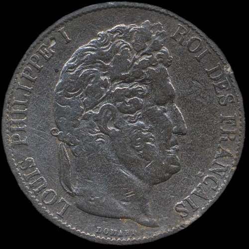 Faux en plomb d'époque - 5 francs 1847A