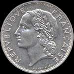 Pi�ce de 5 francs Lavrillier aluminium 1938 - R�publique fran�aise - avers