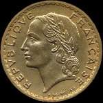 Pièce de 5 francs Lavrillier bronze-aluminium 1946 - République française - avers