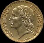 Pi�ce de 5 francs Lavrillier bronze-aluminium 1946 - R�publique fran�aise - avers
