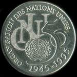 Pièce de 5 francs - 50ème anniversaire de l'ONU 1995 - avers
