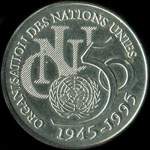 Pi�ce de 5 francs 50�me anniversaire de l'ONU 1995 - avers