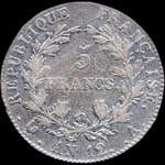 Pi�ce de 5 francs Napol�on Empereur An 12A - R�publique fran�aise - revers