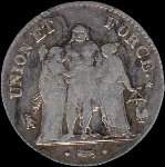 Pi�ce de 5 francs Union et Force An 7A - R�publique fran�aise - avers