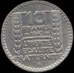 Pièce de 10 francs Turin cupro-nickel 1947 - revers