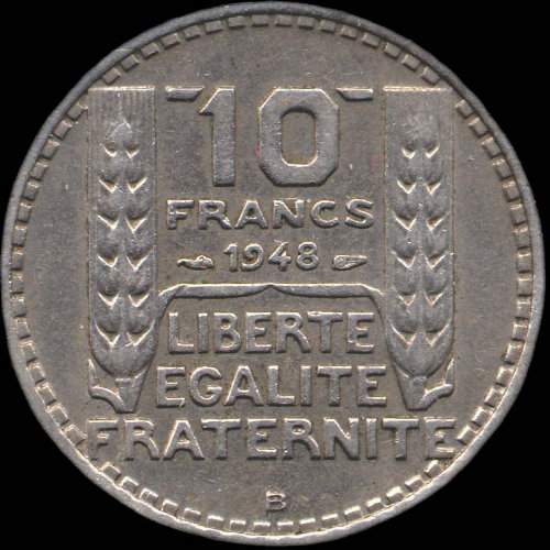 Variante de la pi�ce de 10 francs Turin 1848 B - 1848B - avec B proche du listel