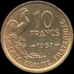 Pièce de 10 francs Guiraud 1957 - revers
