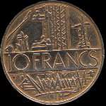 Pièce de 10 francs Mathieu 1980 - revers
