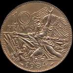 Pièce de 10 francs françois Rude 1784-1855 - 1984 - revers