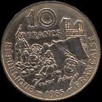 Pièce de 10 francs Victor Hugo 1885-1985 - revers