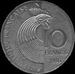 Pièce de 10 francs Robert Schuman 1986 - revers