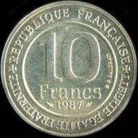 Pièce de 10 francs Millénaire Capétien 987-1987 - revers