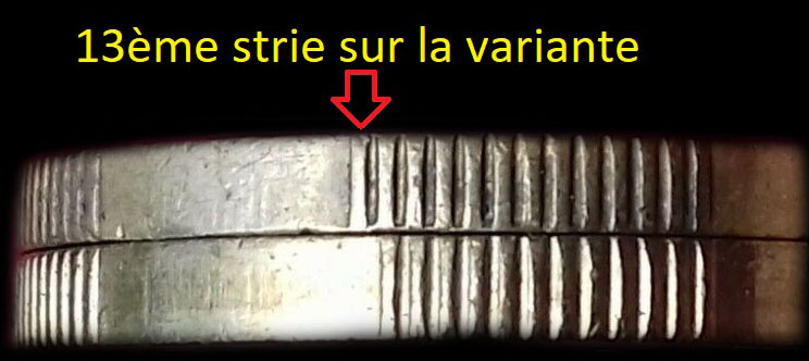 Variante avec 13 stries au lieu de 12 de 10 francs 1989 G�nie de la Bastille