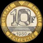 Pièce de 10 francs Montesquieu 1989 - revers