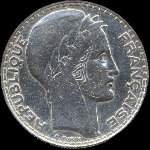 Pièce de 20 francs Turin argent 1933 - avers