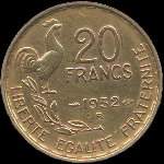 Pi�ce de 20 francs G.Guiraud 1952B - revers