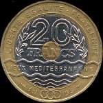 Pi�ce de 20 francs Jeux M�diterran�ens 1993 - revers