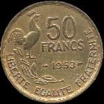 Pièce de 50 francs Guiraud 1953 - revers