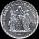 Pi�ce de 50 francs Hercule variante 1974 - avers
