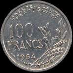Pi�ce de 100 francs Cochet 1954 - revers