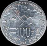 Pi�ce de 100 francs Emile Zola 1985 - revers