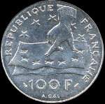 Pi�ce de 100 francs Descartes 1991 - revers