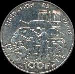 Pi�ce de 100 francs Lib�ration de Paris 1994 - revers
