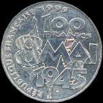 Pièce de 100 francs Armistice 1945 - 1995 - revers