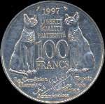 Pièce de 100 francs André Malraux 1997 - revers