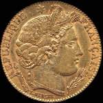 Pièce de 10 francs or Cérès 1899A - République française - avers