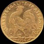 Pi�ce de 10 francs or Marianne 1906 - R�publique fran�aise - revers