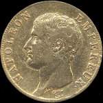 Pièce de 40 francs or Napoléon Empereur tête nue 1806A - République française - avers